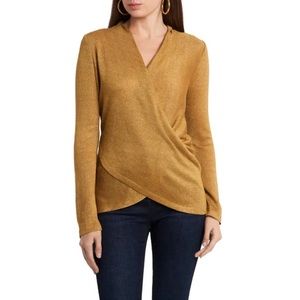 1. State Sparkle Cozy Crisscross Front Knit Top
